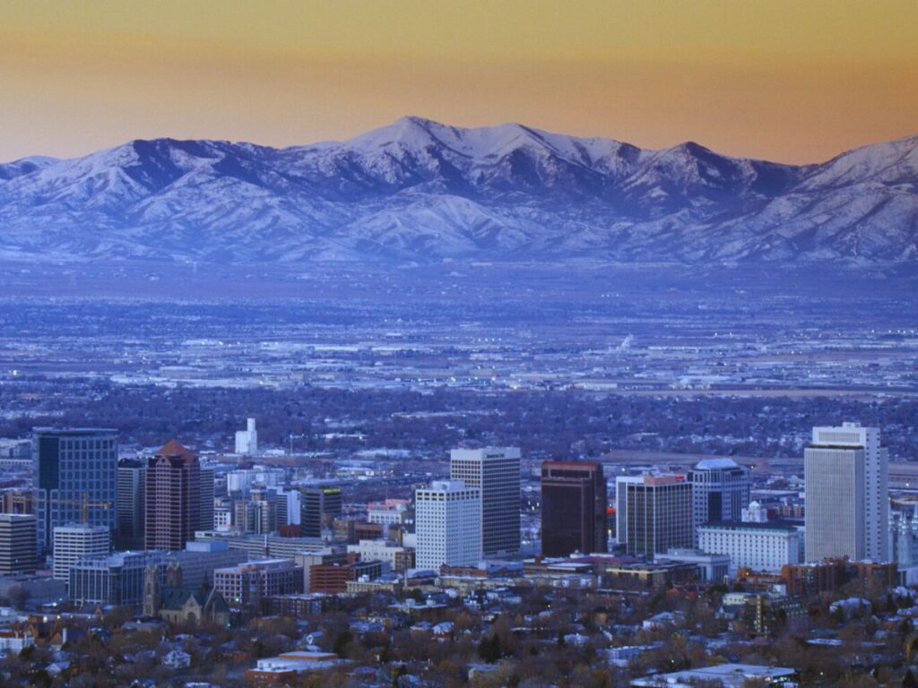 Skyline of Salt Lake City, Salt Lake County, UT